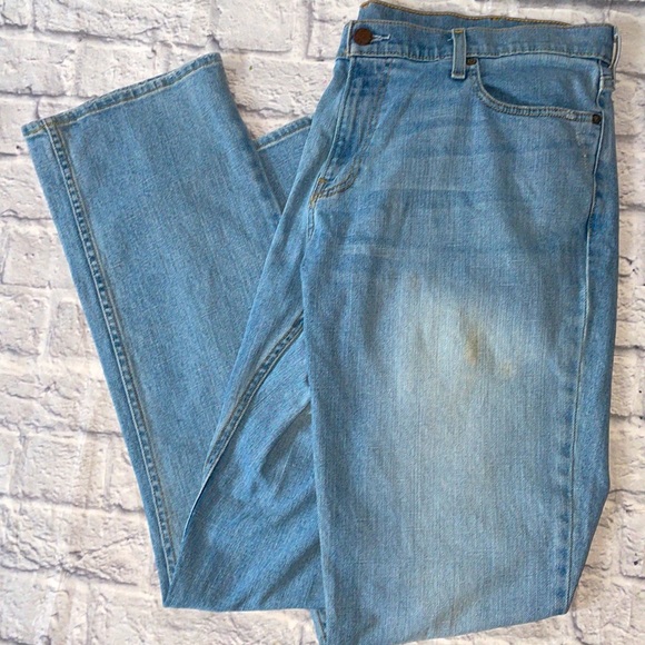 Hollister Light Acid Wash Denim Slim Straight Fit Mens 38x34 Casual Jean Pants - Picture 4 of 14